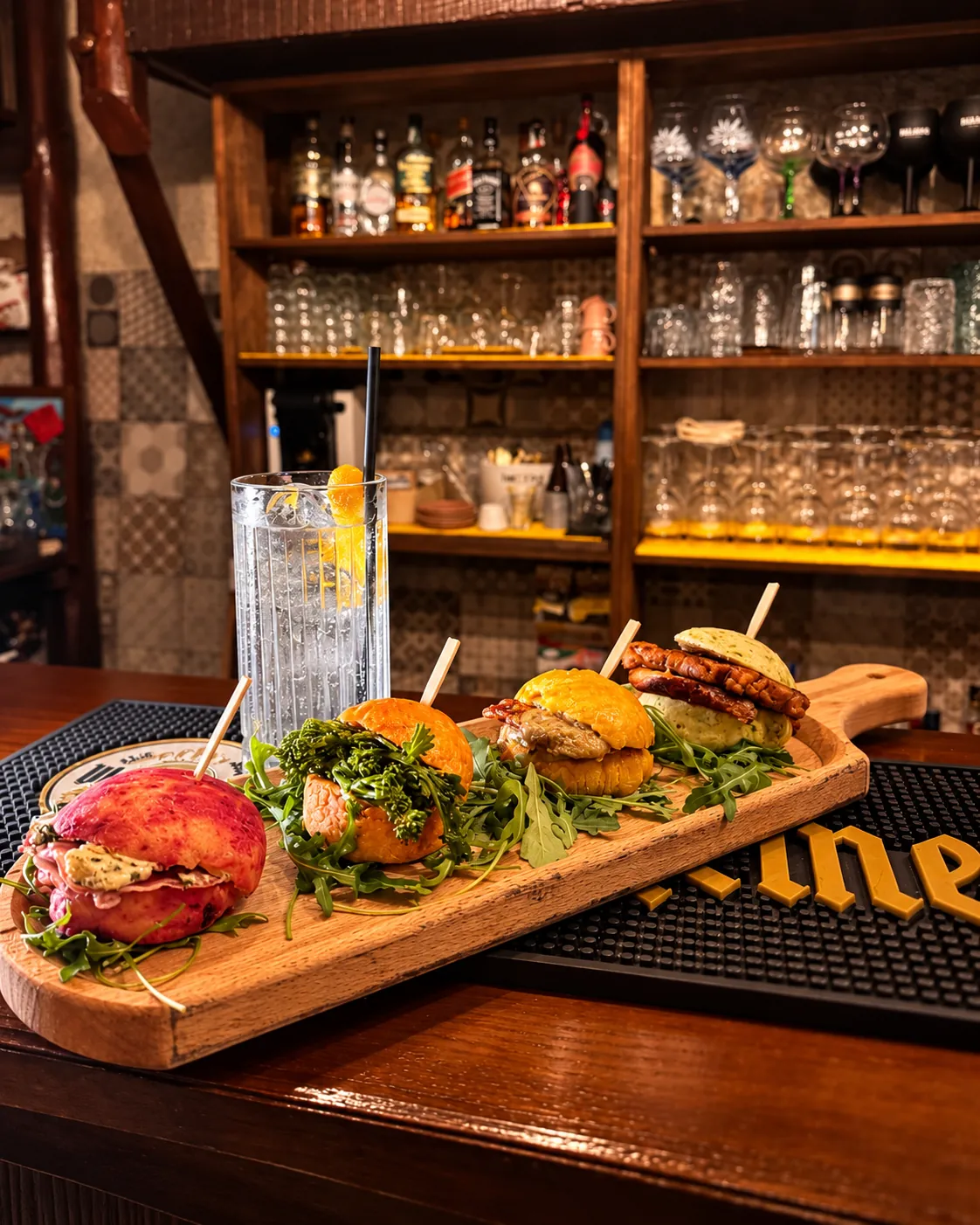 Mini panini e cocktail al bancone