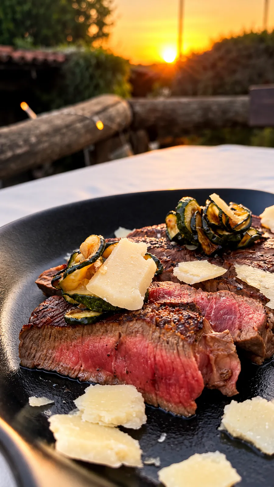 Tagliata con zucchine e grana
