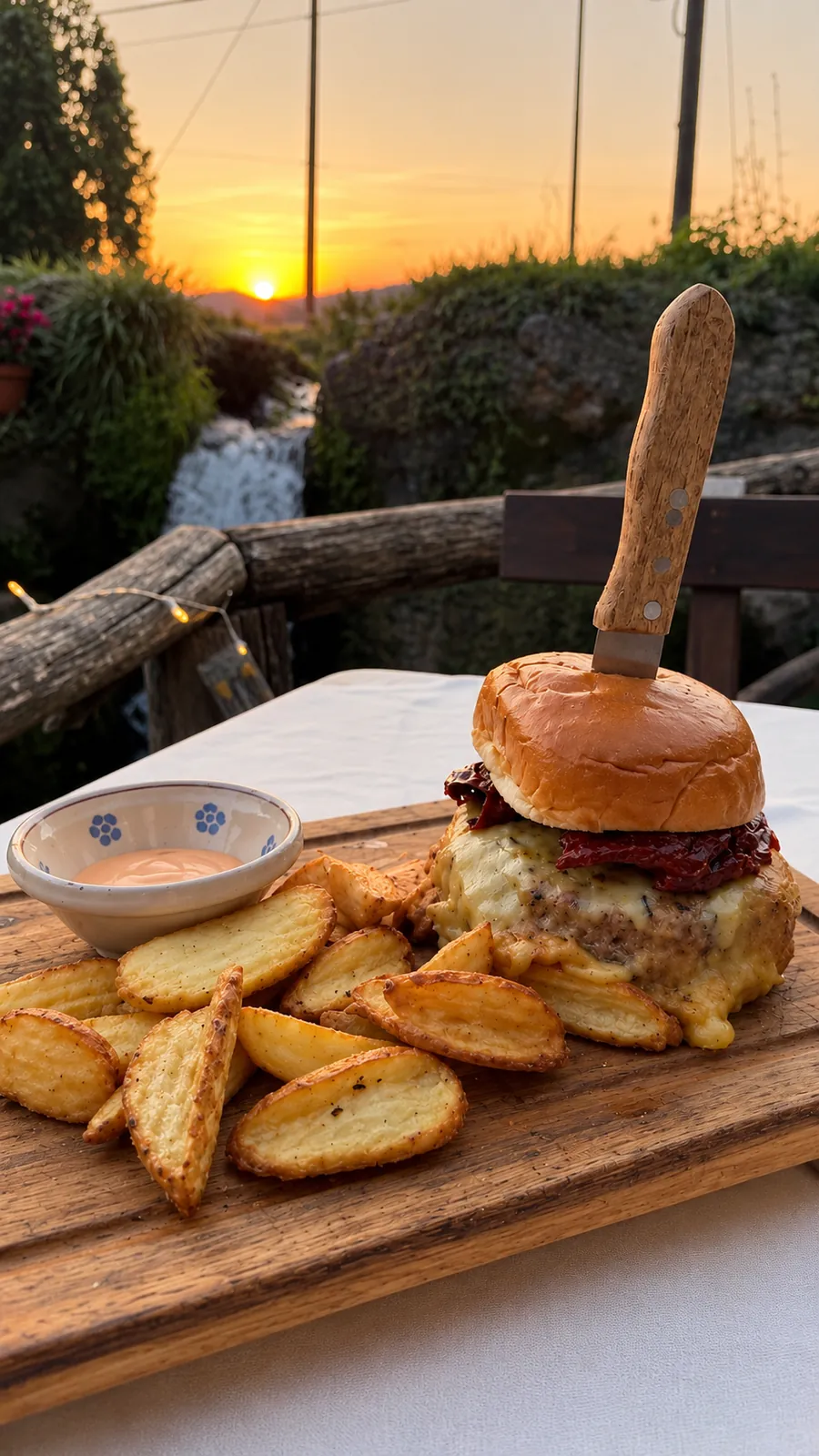 Panino con patate al tramonto