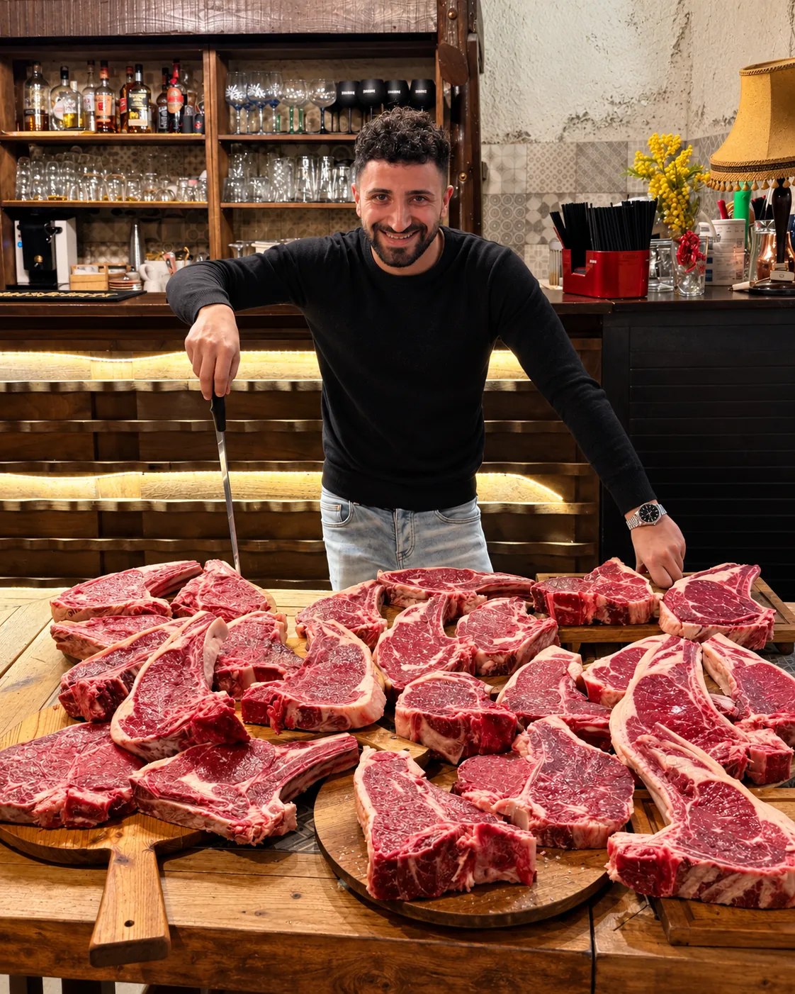 Il titolare con i tagli frollati