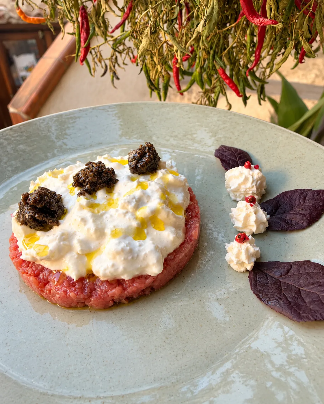 Tartare con burrata e tartufo